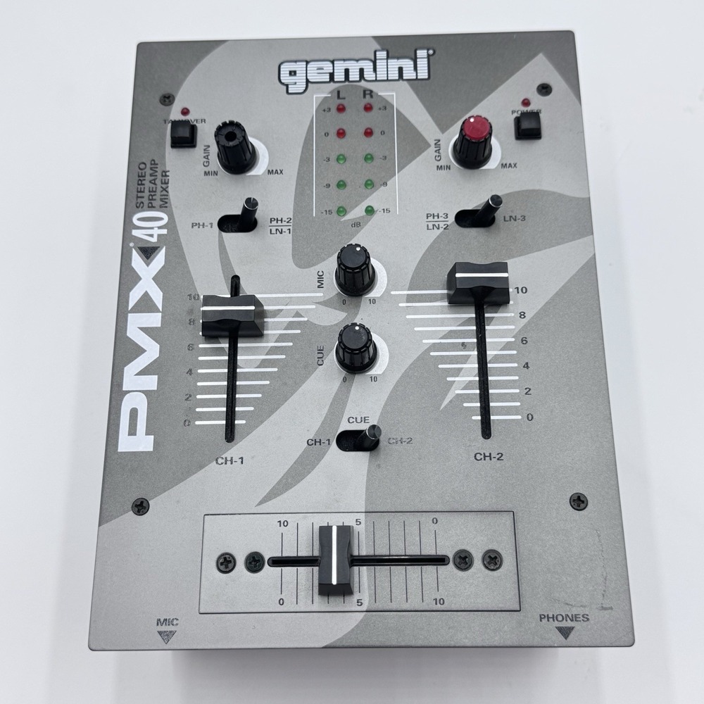 Gemini PMX-40 DJ‎ CD Deck PMX-40 Mixer (No Cords) No Ac Adapter Light Usage EUC